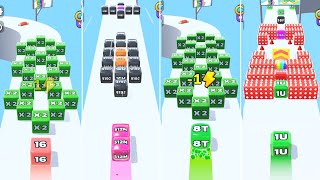 Jelly Run 2048 ULTIMATE Gameplay | 4 Shape Play Showdown! | 2M vs 32B vs 16f vs 16h Race screenshot 5