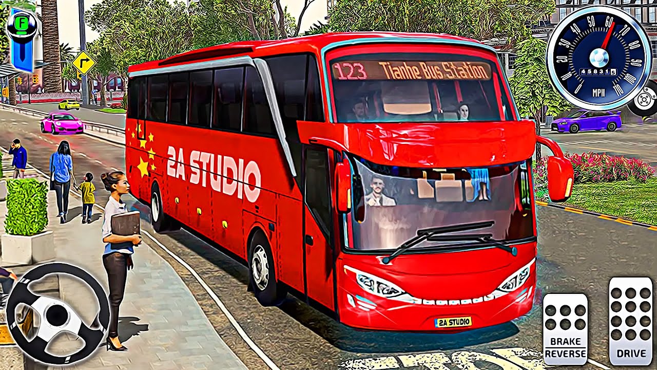 US Coach Bus Driving Simulator - Real City Bus Driver Game 3D | Android Gameplay