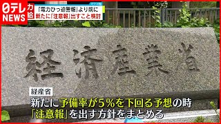 【電力需給】ひっ迫する可能性がある場合  新たに