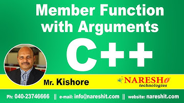 Member Function with Arguments | C ++ Tutorial | Mr. Kishore