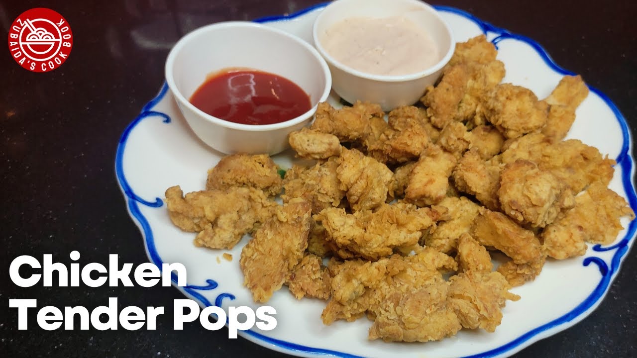 Chicken Tender Pops with Mayo Garlic Sauce. Easy to make recipe. 