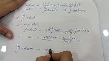 Examples on Reduction Formula sec^nx and cosec^nx