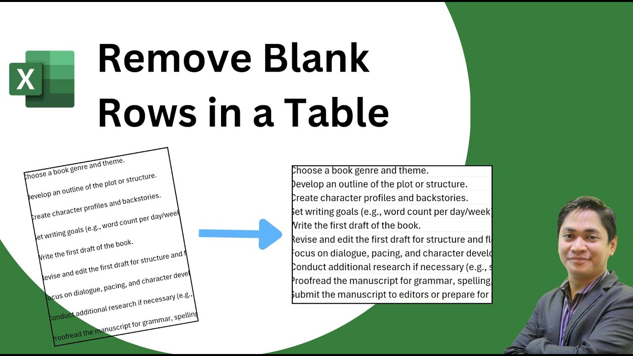 Remove Blank Rows Between Cells - YouTube