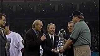 SUPERBOWL XXXI post game and Trophy