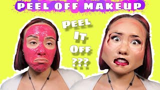 Peel off makeup with peel off mask! Full version of my SUPER VIRAL video | Kat Longoria