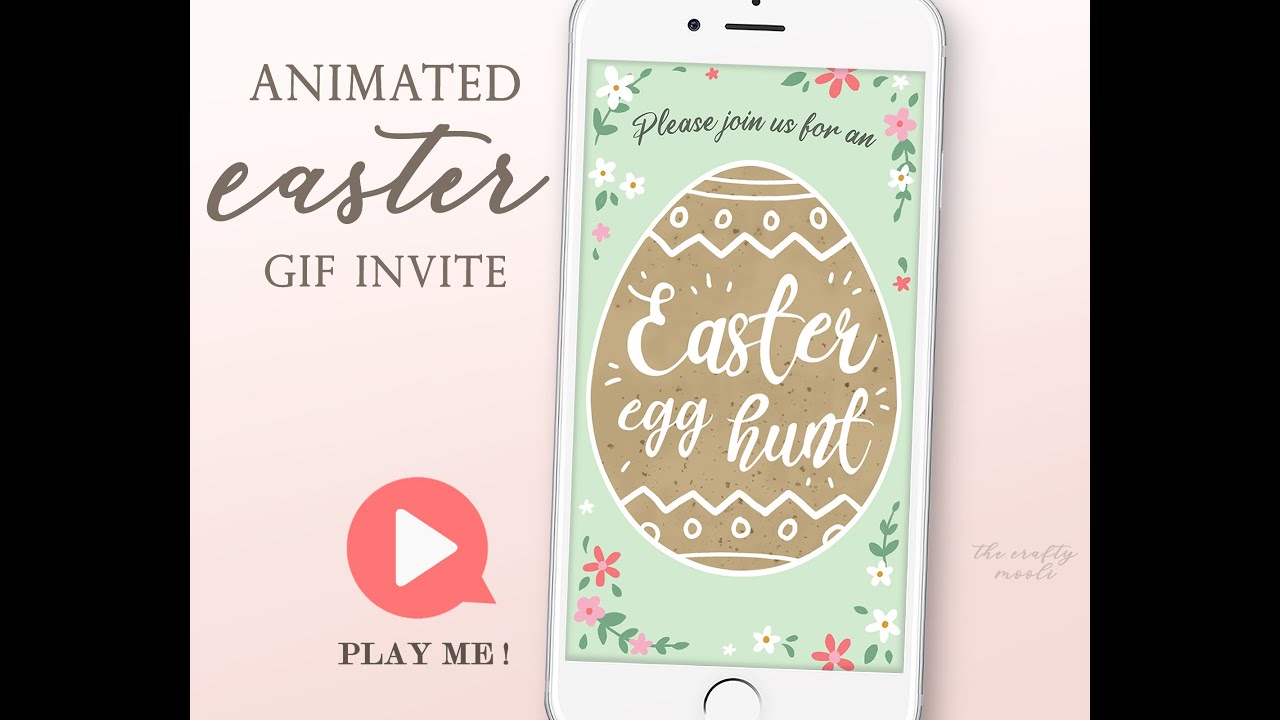Animated Easter egg hunt invite / digital video invitation GIF