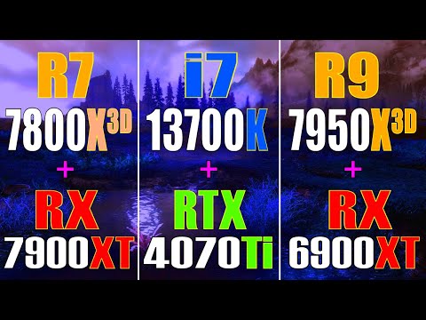 RX 6900XT + RYZEN 9 7950X3D vs RTX 4070Ti vs INTEL i7 13700K vs RX 7900XT + RYZEN 7 7800X3D ||