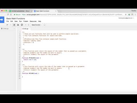 JsDoc Comments and Math: Introduction to Programming with Google Sheets 09-C