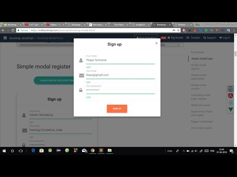 Bootstrap 4 in Hindi Part 14: Bootstrap 4 Modal in Hindi | Signup Login Page Pop Up with Bootstrap 4