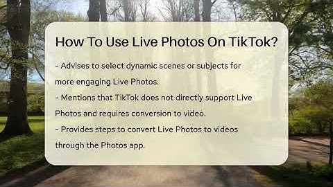 How To Use Live Photos On TikTok? - Everyday-Networking