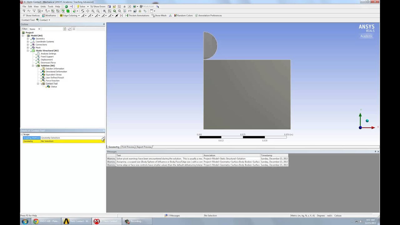 Hertz Contact Mechanics Using Ansys Workbench — Numerical Solution ...