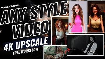 Apply ANY Style to ANY Video in ComfyUI WAN 2.1 Depth Lora Workflow Tile 4K Upscale (No AnimateDiff)