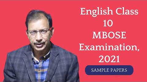 MBOSE Class 10 Sample Questions(English) for 2021