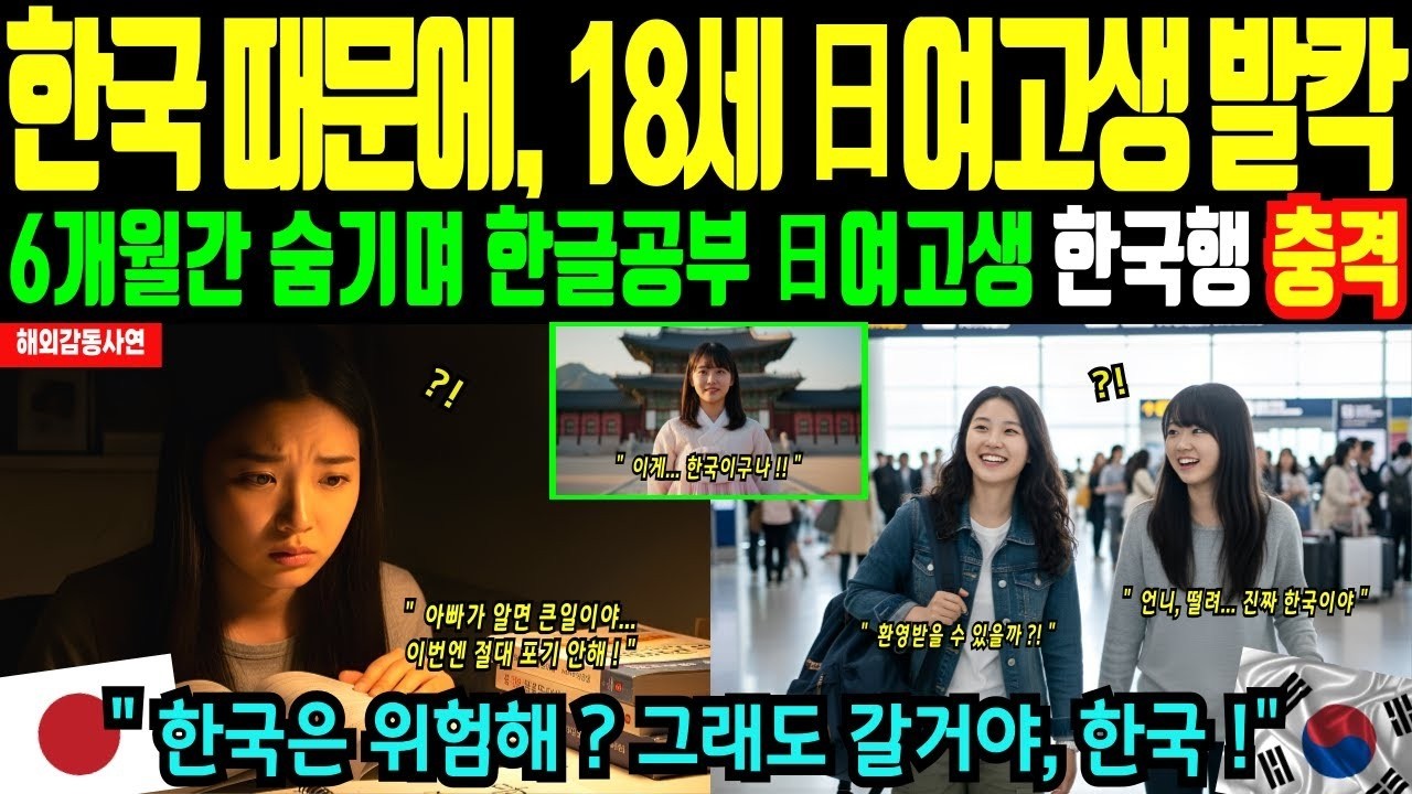 [해외감동사여] 일본 18세 여고생 한국행! 가족의 반대에도 6개월간 한글공부해서 한국 온 일본 여고생, 편견을 깨고 진정한 한국을 알게되어 충격 오열