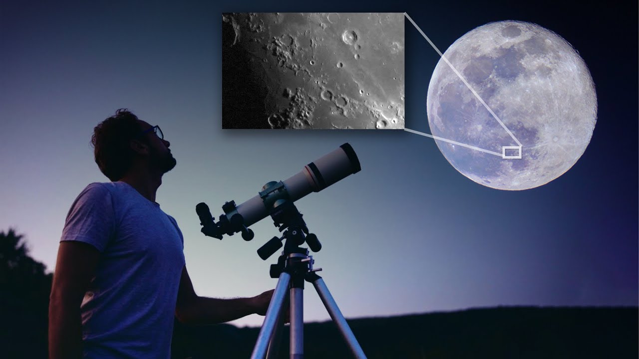 ¿Cómo SE VE la LUNA 🌒 a través de UN TELESCOPIO?