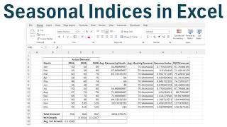 How to Calculate Seasonal Index in Excel (Step-by-Step Example)