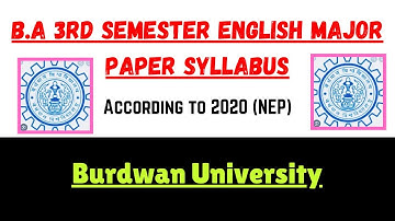 Burdwan University II 3rd Semester English Major Paper Syllabus 2024(NEP2020)