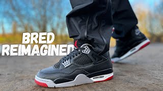 This Is Weird.. Jordan 4 BRED REIMAGINED Review & On Foot