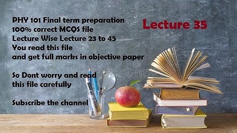 PHY 101 Final term preparation 100% correct solution MCQS file Lecture 35-VU Guys