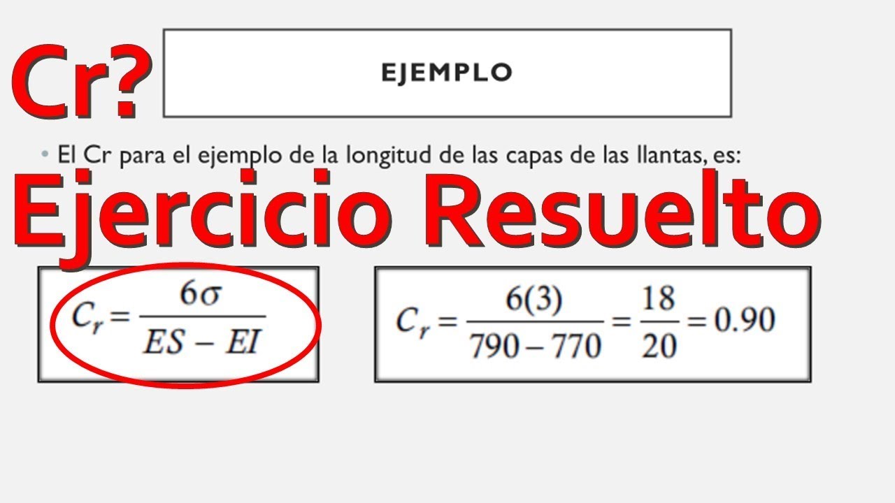 Ejercicio resuelto de indicador Cr | Índice de Capacidad | Capacidad de