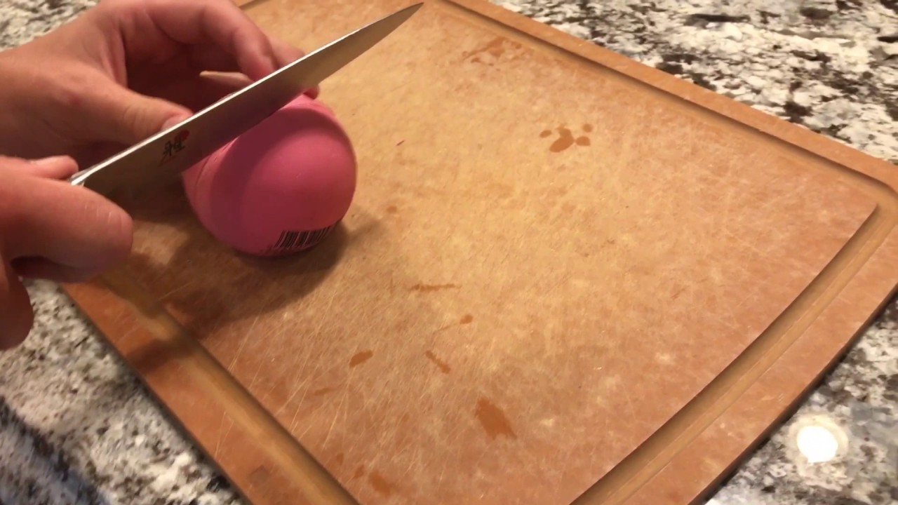Cutting open a pinky ball YouTube