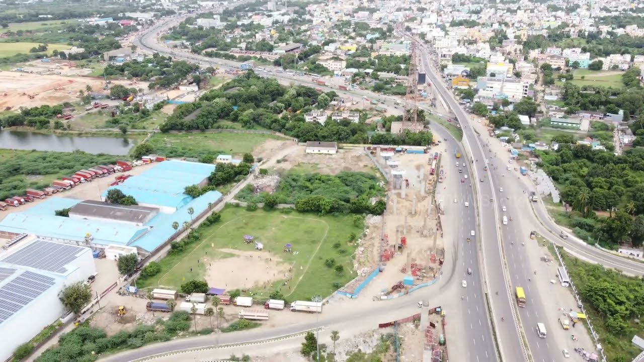 Chennai metro phase 2 line 4 Depot and elevated section work in