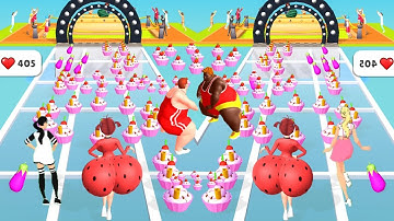 BUTT CLASH 👸🏻🥒🍔 Gameplay All Levels iOS, Android Walkthrough Game Mobile New Level