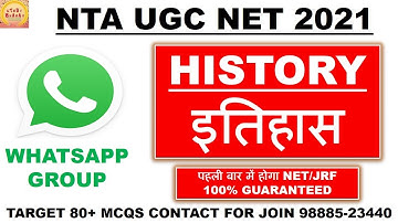 History Selection 100% ugc net 2021 Whatsapp group Full course