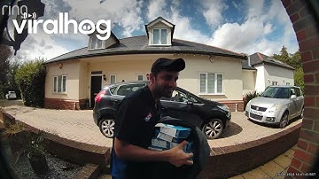 Pizza Deliverer Is Scared Of Dogs || ViralHog