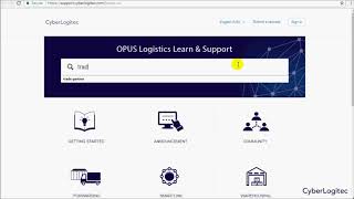 OPUS Logistics Training - Log In, Toolbar Introduction