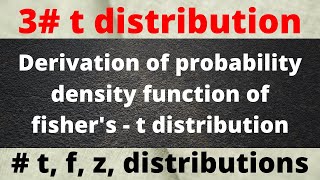 derivation for probability density function of Fisher's t distribution