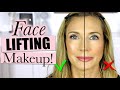 Face lifting makeup tutorial on mature skin