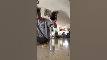 Double tower dice stack on a bottle flip #funny #trickshot #bottleflip #dicestacking
