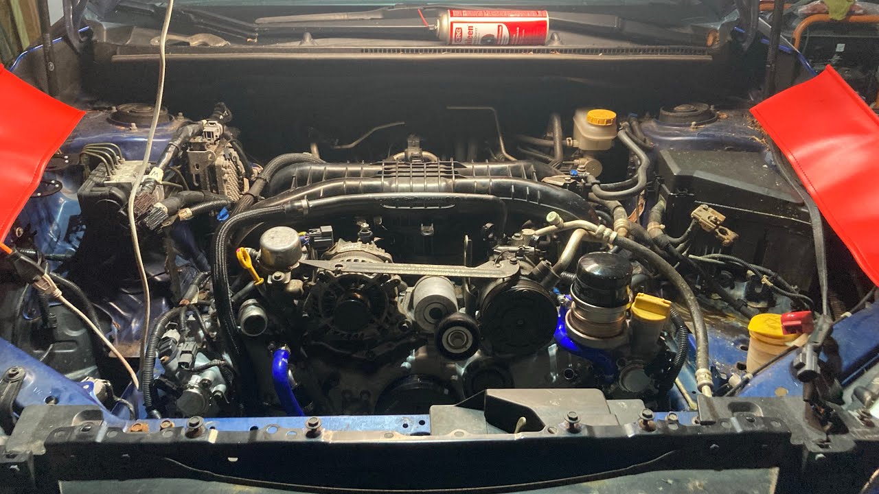 2017 Subaru WRX FA20DIT rebuild episode 9: Engine is in!!! - YouTube