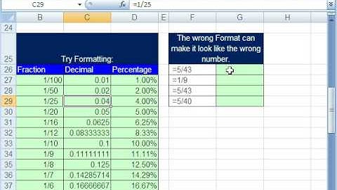 Excel Busn Math 24: Fraction and Percent Equivalents