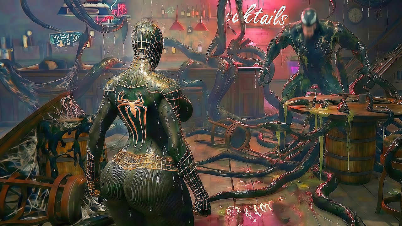 Thicc Lady Symbiote Black & Golden | Venom Movie Scenes Spider Man 3's Mod