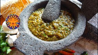 Salsa Verde Asada al Molcajete