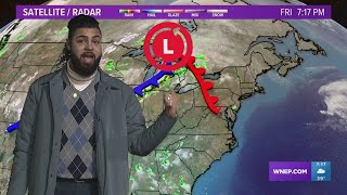 Warmer temps this weekend and a few storms possible