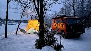 Карелия на Буханке. Палатка зимой.