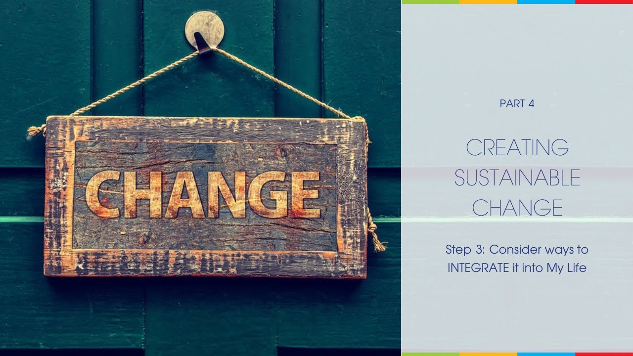 Creating Sustainable Change - Part 4 - YouTube