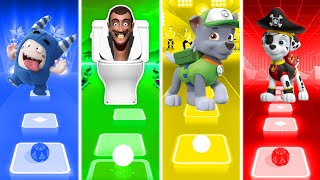 Oddbods Vs Skibidi toilet Vs PAW Patrol Rocky Vs PAW Patrol Marshall - Tiles Hop EDM Rush!