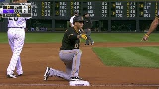 PIT@COL: Ramirez triples in Polanco, exits in the 6th