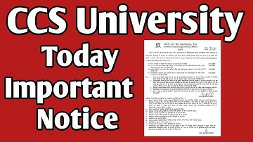 CCS University new update || CCS University Meerut news || Today CCS University ki news