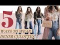 5 Simple Denim Culotte Outfits + LookBook