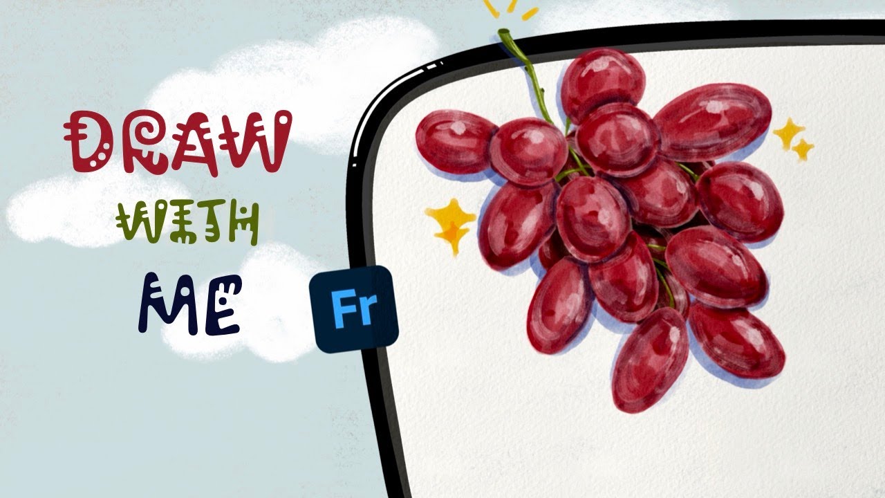 draw with me | a cozy thank you, satisfying grapes tutorial 🍇