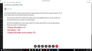 Conditional probability: Basic Aleks Conditional Probability Basic