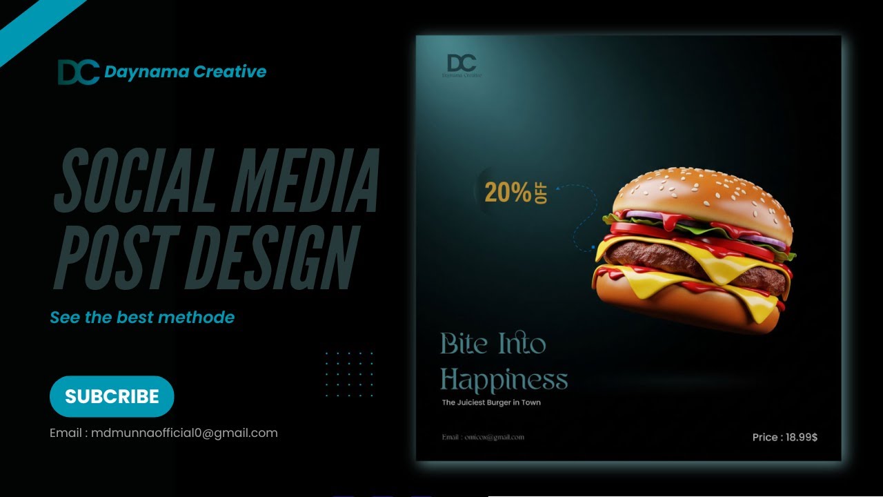 How to Create a Stunning 3D Burger Design for Social Media! - YouTube