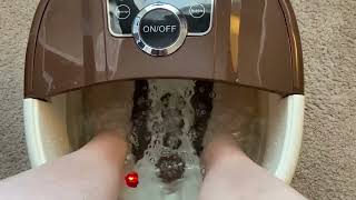 Giantex Foot Spa Bath Massager with Heat, Bubbles, 16 Pedicure Shiatsu Roller Massage Points Review
