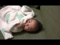 生後2ヶ月、おくるみで「いないいないばぁ（かくれんぼ）」してる赤ちゃん かわいいよ！【高画質 SONY HDR-CX900で撮影】