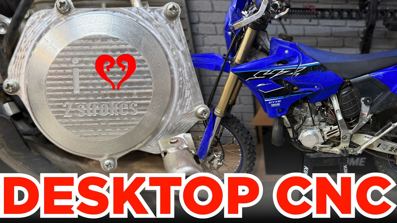 This shouldn't be possible...  YZ250 Stator Cover CNC on a DESKTOP.